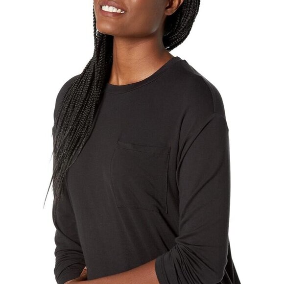 Daily Ritual Women's Jersey Relaxed-Fit LongSleeve Pocket Shirt Large New- Small - Picture 3 of 4
